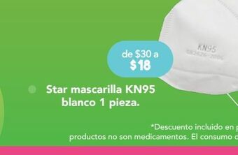 Farmacia San Pablo Star mascarilla kn95 c/1pza oferta