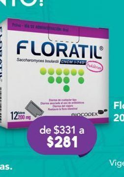 Farmacia San Pablo Floratil cap 200mg caj c/12 oferta