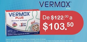 Farmacia San Pablo Vermox plus tab 300mg caj c/2 oferta