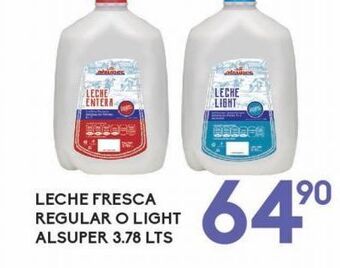 Alsuper Leche fresca regular o light alsuper 3.78 lts oferta