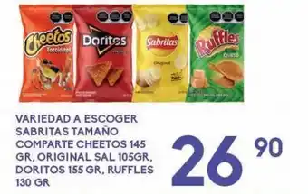 Alsuper Sabritas tamaño cheetos 145 gr oferta