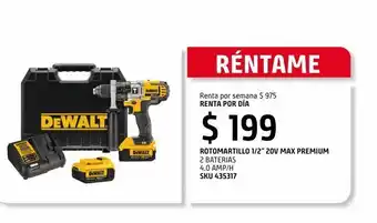 Sodimac Homecenter Renta por día de rotomartillo 1/2" 20v max premium dewalt oferta