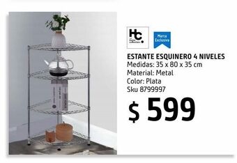 Sodimac Homecenter Estante esquinero cromado 4 niveles oferta
