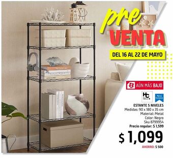 Sodimac Homecenter Estante metálico 5 niveles negro oferta