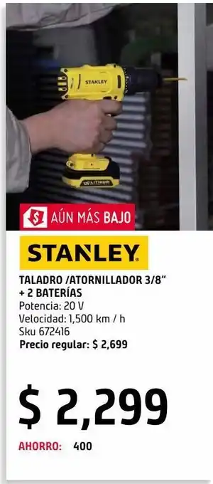 Sodimac Homecenter Taladro / atornillador 3/8 20v + 2 baterías oferta