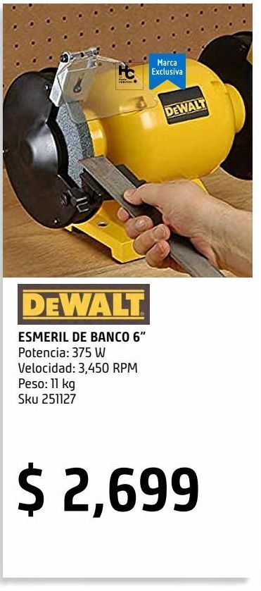Esmeril de banco 6 pulg 375w oferta en Sodimac Homecenter