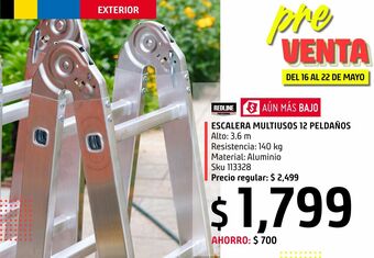 Sodimac Homecenter Escalera multiuso de aluminio 12 peldaños oferta