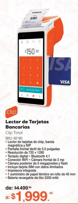 Lector de tarjetas bancarias clip total