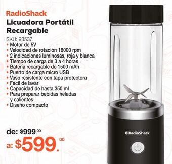 Licuadora portátil recargable