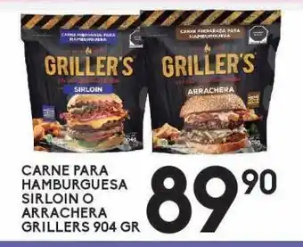 Alsuper Carne para hamburguesa sirloin o arrachera gillers 904g oferta