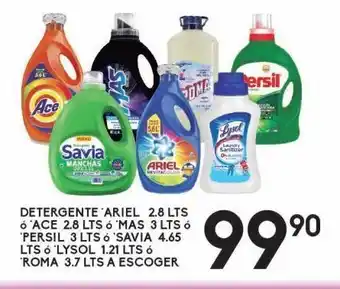 Detergente ariel, ace, mas, persil, savia, lysol o roma