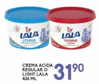 Alsuper Crema acida entera o light lala 426ml oferta