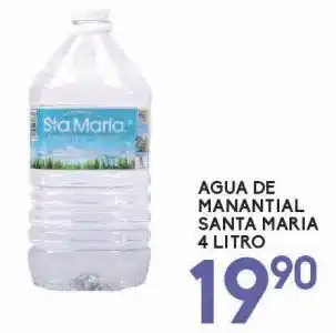Agua de manantial santa maría 4lt