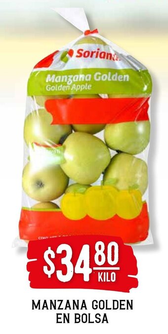 Soriana Híper Manzana Golden En Bolsa oferta
