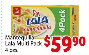 Soriana Híper Mantequilla Lala Multi Pack 4 pzs oferta