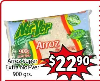 Soriana Híper Arroz Super Extra Nor-Ver 900 grs oferta