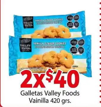 Soriana Híper Galletas Valley Foods Vainilla 420 grs oferta