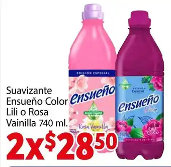 Soriana Híper Suavizante Ensueño Color Lili o Rosa Vainilla 740 ml oferta