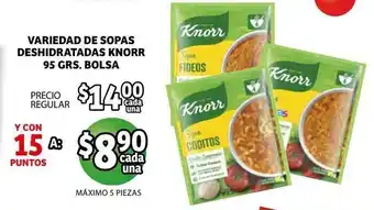 Soriana Híper Variedad de Sopas Deshidratadas Knorr 95 grs Bolsa oferta