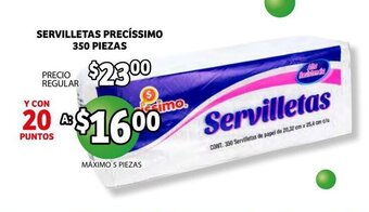 Soriana Híper Servilletas Precissimo 350 Piezas oferta