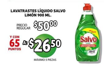 Soriana Híper Lavatrastes Liquido Salvo Limon 900 ml oferta
