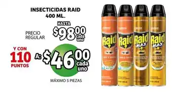 Soriana Híper Insecticidas Raid 400 ml oferta
