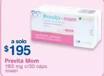 Farmacias Benavides Previta mom 1155 mg c/30 cápsulas oferta