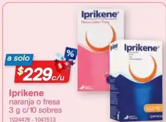 Farmacias Benavides Iprikene naranja o fresa 3 g c/10 sobres oferta