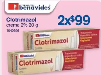 Farmacias Benavides Clotrimazol crema 2% 20 g x 2 unidades oferta