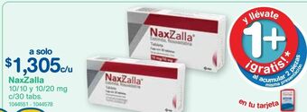 Naxzalla 10/10 y 10/20mg c/30 tabs