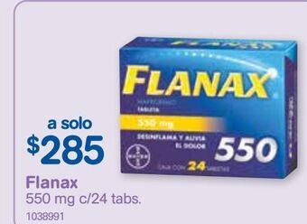 Farmacias Benavides Flanax 550mg c/24 tabs oferta
