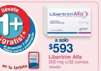 Farmacias Benavides Libertrim alfa 200 mg c/32 comps oferta