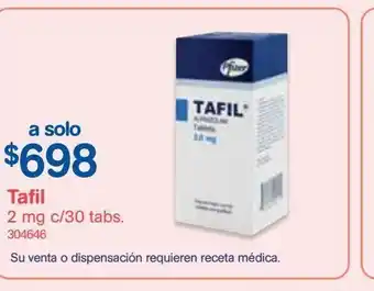Farmacias Benavides Tafil 2mg c/30 tabs oferta