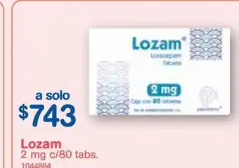 Farmacias Benavides Lozam 2mg c/80 tabs oferta