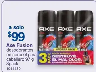 Farmacias Benavides Desodorante axe fusion 97g 3 pack oferta