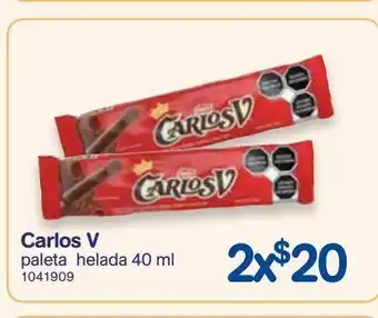 Farmacias Benavides Paleta helada carlos v 40ml x 2un oferta