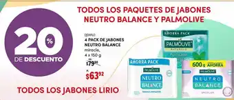 DelSol 4 pack de jabón neutro balance ó palmolive oferta
