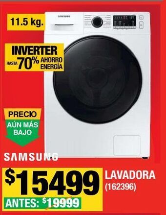 The Home Depot Lavasecadora samsung 11.5 kg blanca oferta