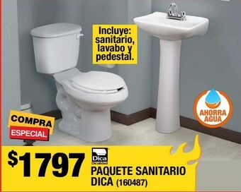Paquete de sanitario dica dos piezas 4.8l