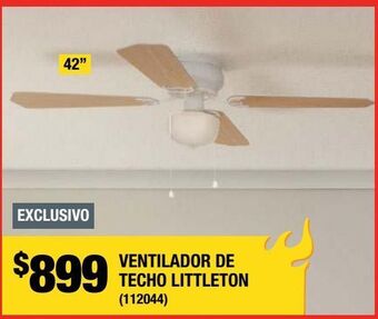 The Home Depot Ventilador de techo littleton 42 pulgadas oferta