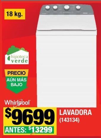 The Home Depot Lavadora whirlpool 18 kg xpert system oferta