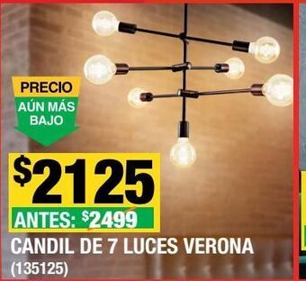 The Home Depot Candil de 7 luces verona 83 x 63 x 83 cm negro decor living oferta