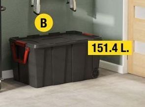 The Home Depot Caja uso rudo de plástico 151.4 l negro oferta