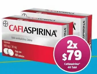 Chedraui Cafiaspirina 500mg/30mg c/40 tabs x 2un oferta