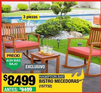 The Home Depot Bistro de jardín con mecedoras 3 piezas oferta
