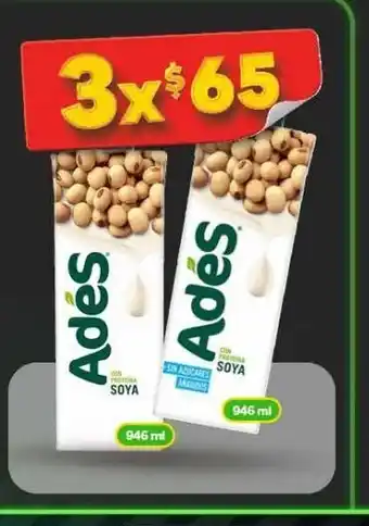 Bodega Aurrerá Leche de soja ades 946ml x 3un oferta