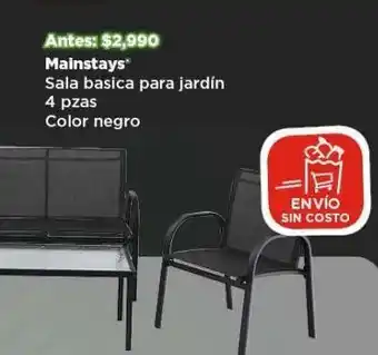 Bodega Aurrerá Sala basica para jardín mainstays 4pzas color negro oferta