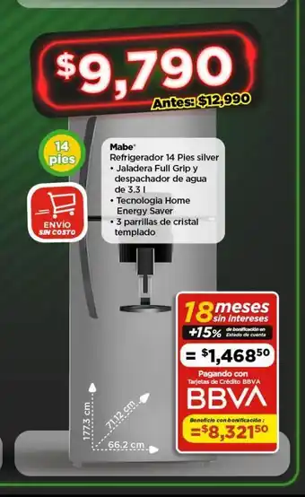 Bodega Aurrerá Nevera mabe oferta