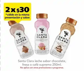 Farmacia San Pablo Santa clara leche sabor chocolate, fresa o café supremo 250ml oferta