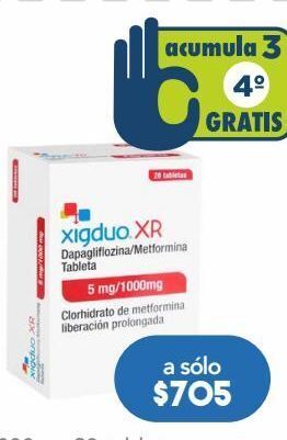 Farmacia San Pablo Xigduo xr tab 5/1000mg caj c/28 oferta